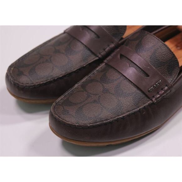 Coach Men's Mott Driver Brown Monogram Loafers Leather US 11 D Eu 44.5 - Picture 3 of 11